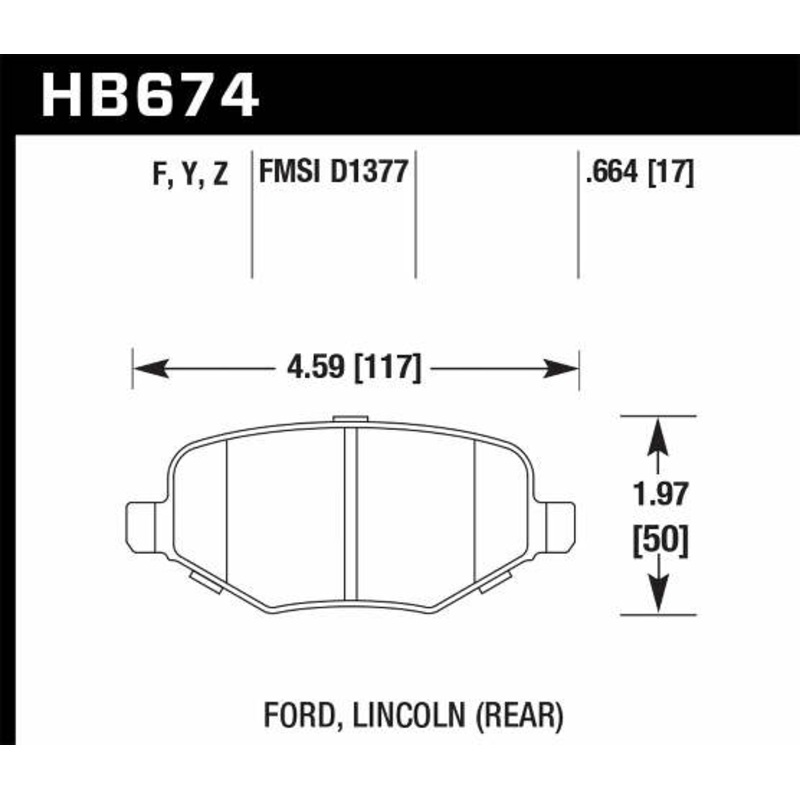 Hawk Performance HB674Y.664 LTS Disc Brake Pad