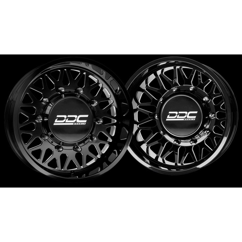 22×10 DDC Mesh Blk 99-04 FORD FORGED DUALLY SUPER SINGLE Wheels 8×170 Set of 6 (Lug Nuts AND Billet Lug Covers Included) Fits UP to 12.50 tire
