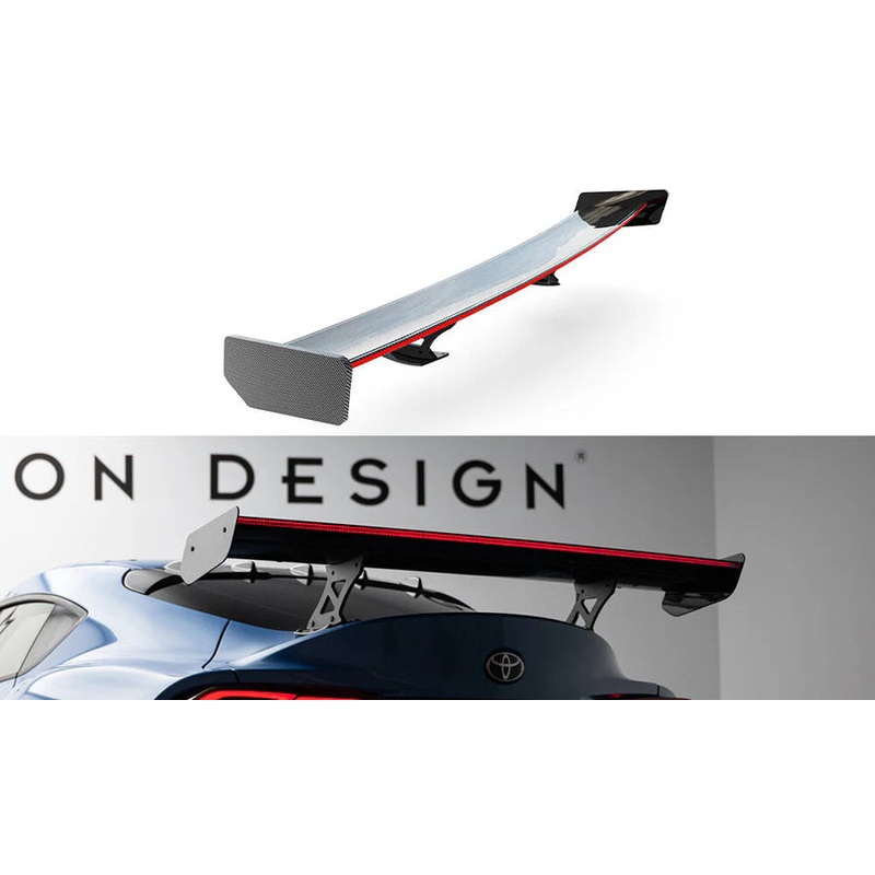 Maxton Design – Carbon Spoiler With External Brackets Uprights + Led Toyota Supra MK5