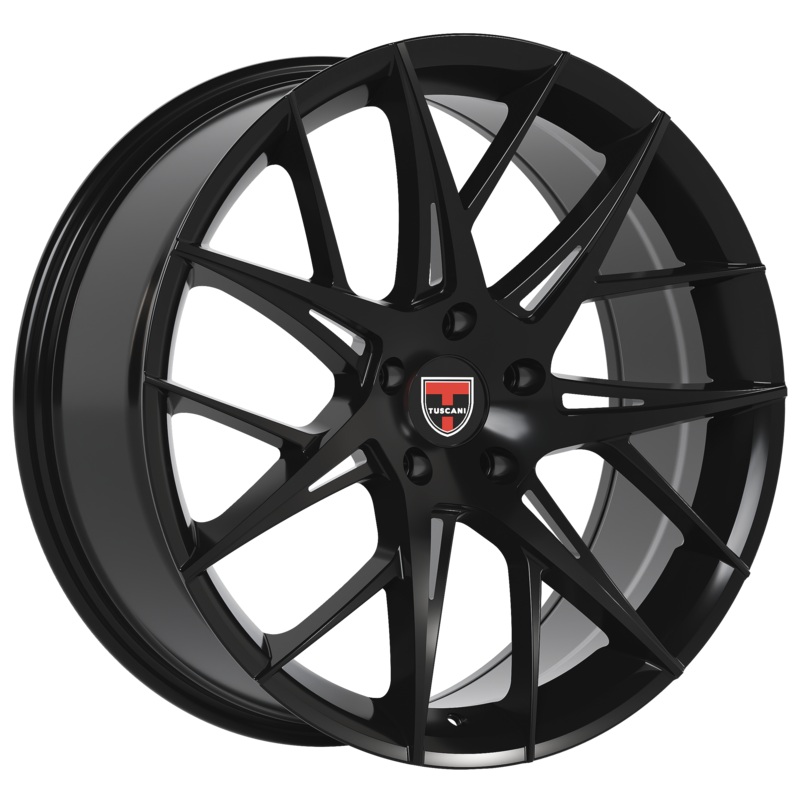 Tuscani 20X8.5 Wheels 5X114.3 PCD 35mm Offset Gloss black Rims