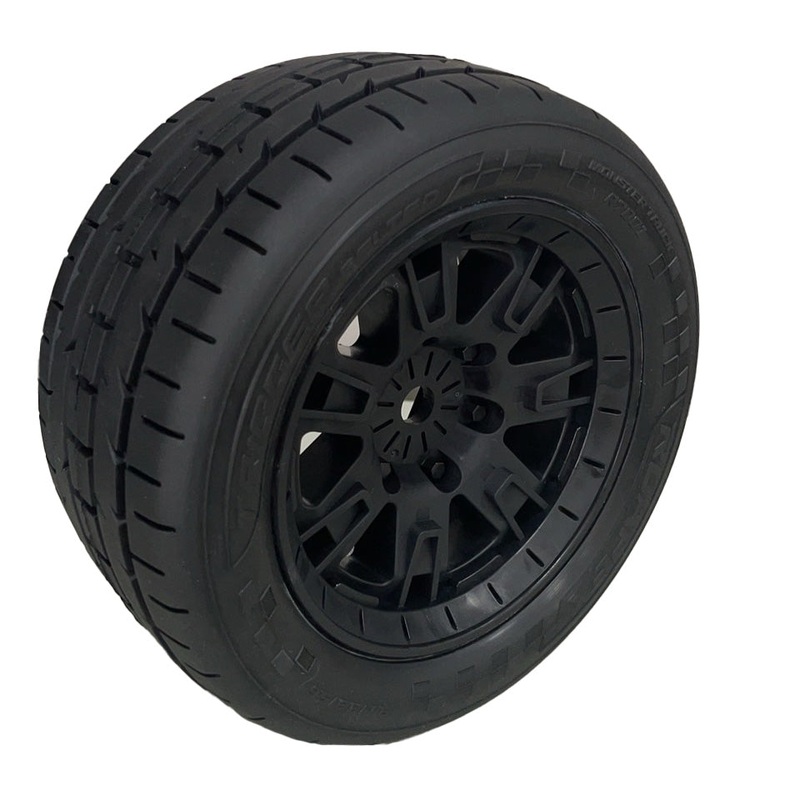 Roapex Trigger Belted 8S Monster Truck Tires, Mounted Black