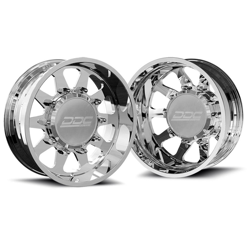 20×8.25 DDC The Ten Polished 99-04 FORD FORGED DUALLY Wheels 8×170 Set of 6 (Lug Nuts/Billet Lug Covers Incl) Fits UP to 12.50 tire
