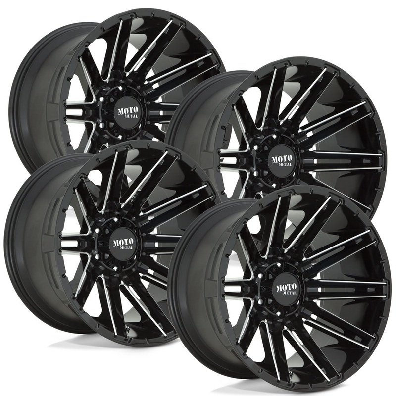 Moto Metal Kraken MO998 Black Aluminum Ram SRW Wheel Kit (8×6.5)