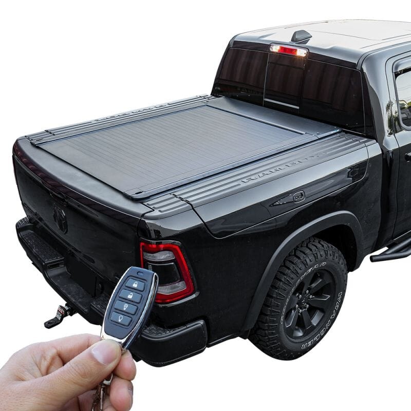 Tonneau Covers I SYNETICUSA 2009-2025 Dodge RAM 1500 RAMBOX 5’7″ Bed ER-PRO Series Electric Retractable Tonneau Cover (For Cargo Management System / Side Storage Box Model only)