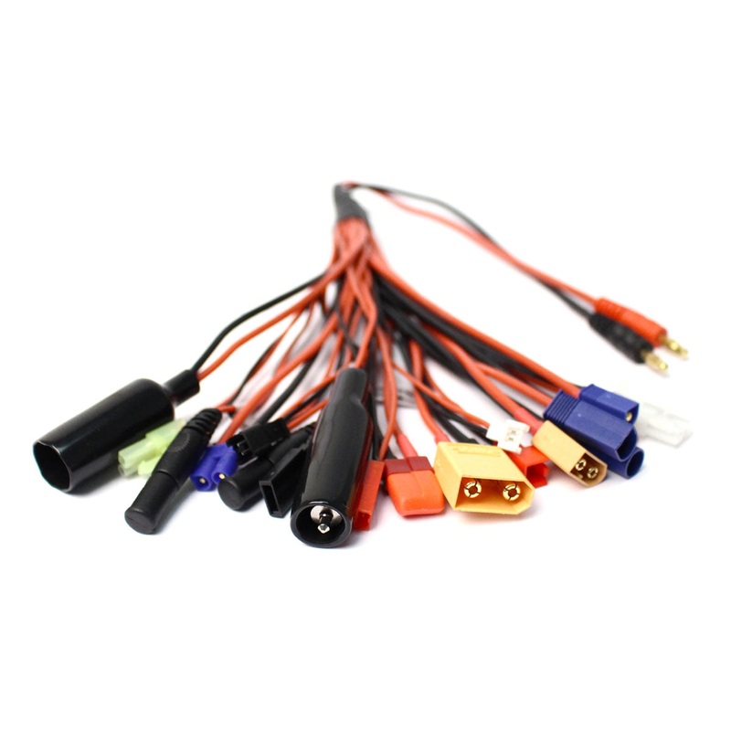 Racers Edge 19 Function Charge Adapter to Male 4mm Bullets – 300mm Wire