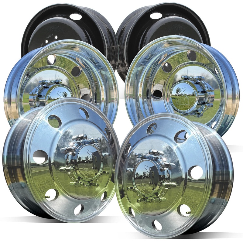 19.5×6.00 Northstar Mirror Polished 1994-2011 Dodge Ram 3500 DRW 8×6.5″ 6 Wheel Direct Bolt Kit