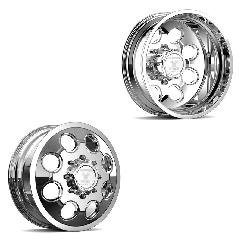 20×8.25 Freedom Forged FF01 Founder Polished 11-UP GM DUALLY Wheels 8×210 Set of 6 (Fits UP to 12.50 tire)