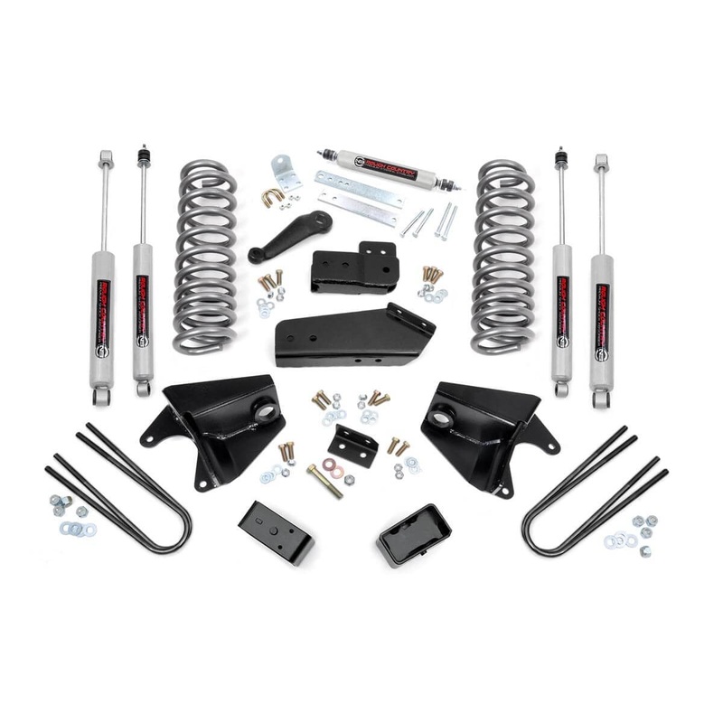 4 Inch Lift Kit | Quad Front Shocks | Rear Blocks | Ford F-150 4WD (80-96)