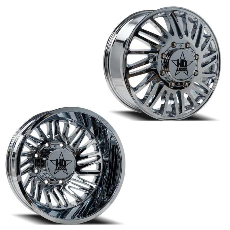 20×8.25 Luxxx LHD19 Chrome 05-UP FORD 19-UP DODGE DUALLY Wheels 8×200 Set of 6 (Fits up to 12.50 Tire)