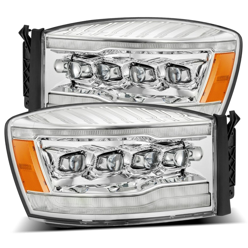 ALPHAREX 2006-2008 Dodge Ram NOVA-Series LED Projector Headlights Chrome