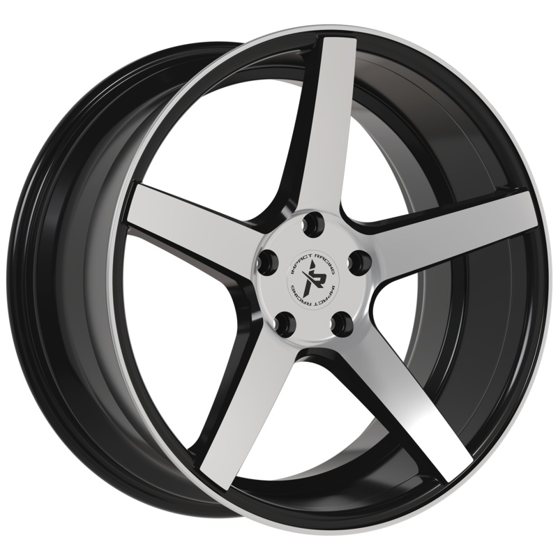 Impact Racing 17X7.5 Wheel 5X114.3 PCD/38mm Offset/ 73.1mm CB/ GLOSS BLACK MACHINED Rims
