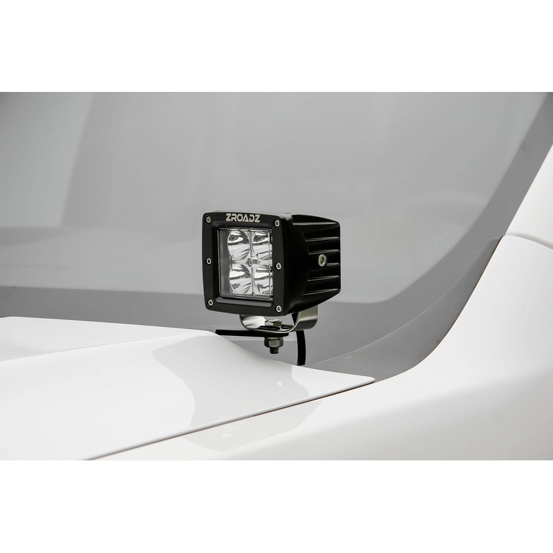 ZROADZ Z362281 Black Mild Steel Hood Hinge LED Bracket Fits 2019-2022 GMC Sierra 1500