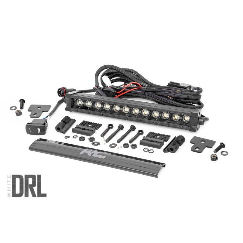 LED Light | Bumper Mount | 12″ Black Single Row | White DRL | Can-Am Defender HD 8/HD 9/HD 10