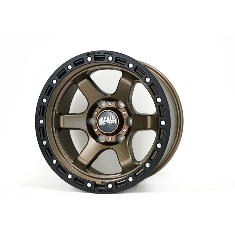 SCALE4X4 S03 Matte Bronze w/ Black Beadlock 17″ Wheels – 17×9 / -25 / 6×139.7