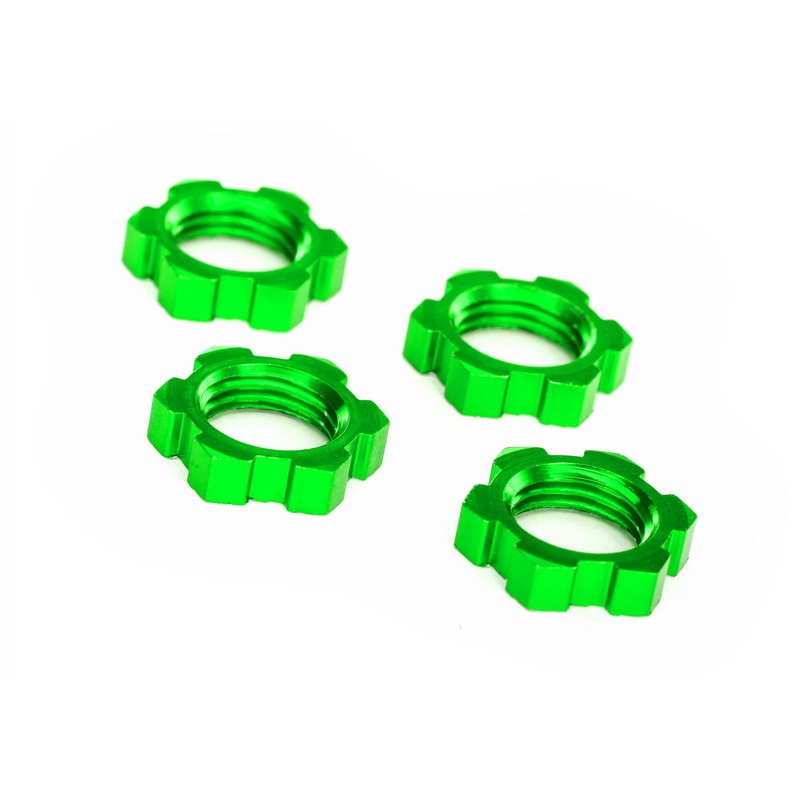 Traxxas wheel nuts 17mm serrated green