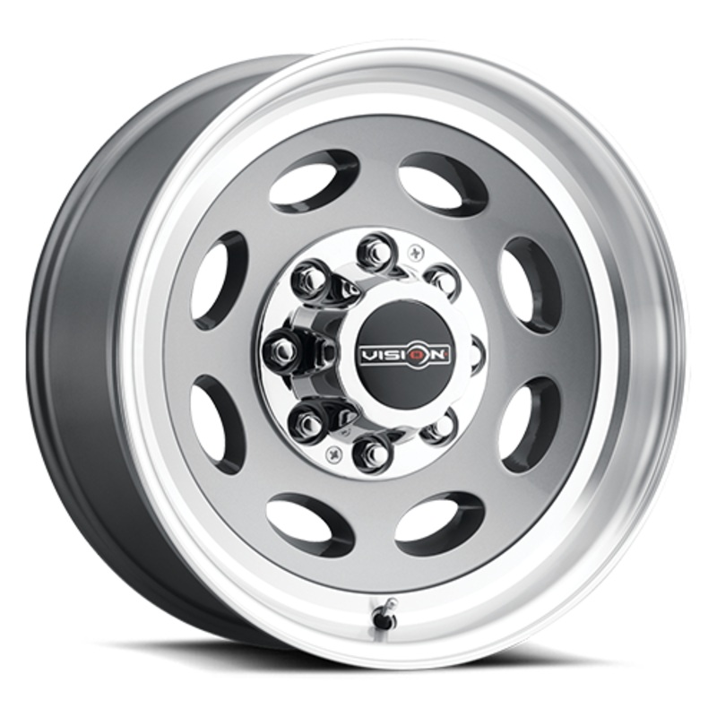 19.5×7.5 Vision Gunmetal Machined 8×180 2012-Present Chevy/GM 2500/3500 Single