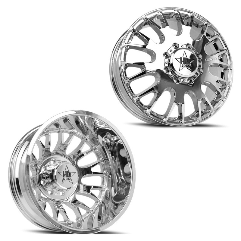 20×8.25 Luxxx LHD34 Chrome PRE-11 GM PRE-19 DODGE DUALLY Wheels 8×6.5 Set of 6 (Fits up to 12.50 Tire)