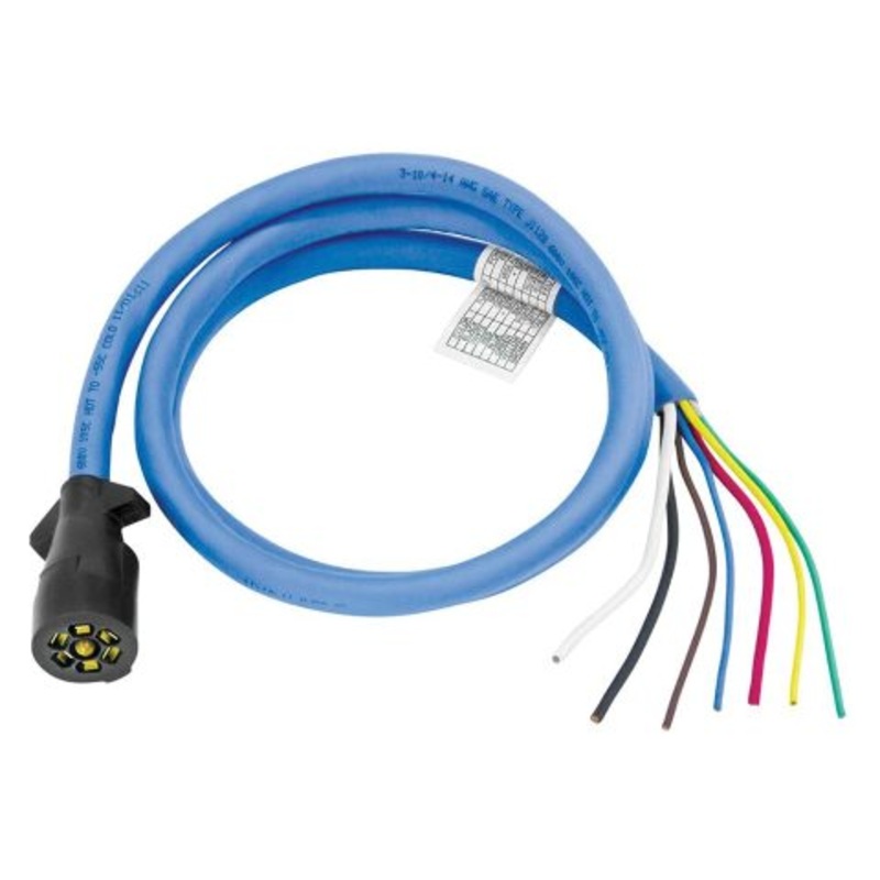 Bargman 54006-010 Wiring Connector, 7-Way Trailer End, 8 ft. Length Wire