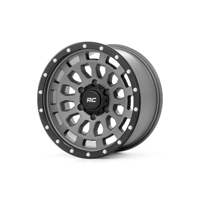 Rough Country 87 Series Wheel | Simulated Beadlock | Gray/Black | 17×8.5 | 6×5.5 | +0mm