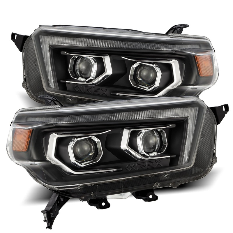ALPHAREX 2010-2013 Toyota 4Runner LUXX-Series Projector Headlights Black