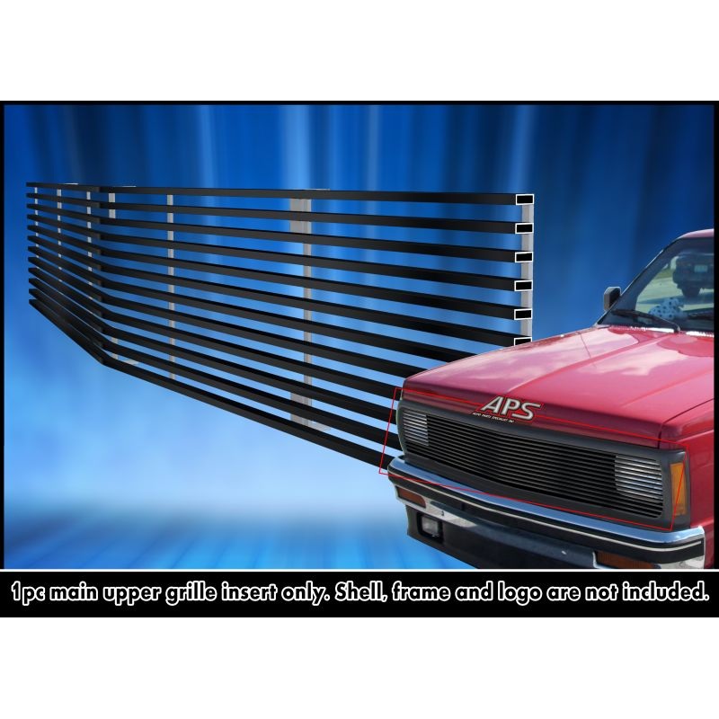 APS GR03HEB32J Main Upper Black Stainless Steel Billet Grille Fits 1991-1994 Chevy Blazer