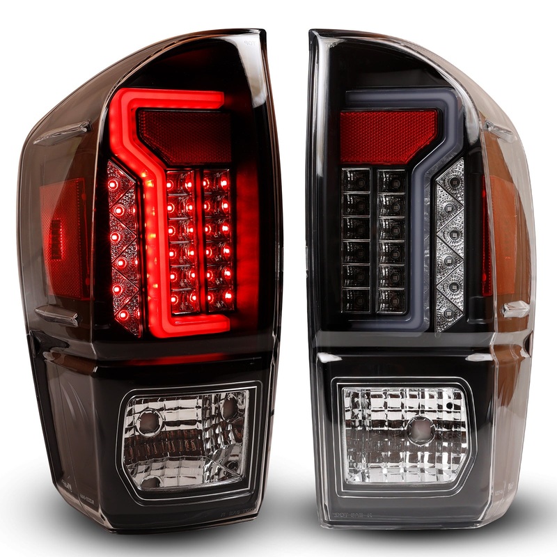 For 2016-2023 Toyota Tacoma LED Tail Light – Black / Clear / Smoke Glow Bar