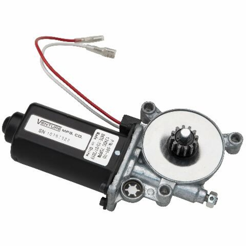 Solera Lippert Replacement Power Awning Motor with Dual Connectors, 12-Volt DC, 75-RPM, Compatible with Short, Flat or Pitched Awnings on 5th Wheel RVs, Travel Trailers, Motorhomes – 266149
