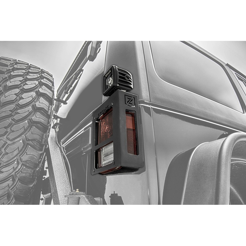 ZROADZ Z384811-KIT Black Stainless Steel Tail Light Protector LED Kit Fits 2007-2018 Jeep Wrangler JK Wrangler JKU