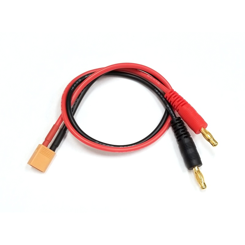 Racers Edge Charger Adapter: M XT30 To M 4mm Bullets- 300mm Wire