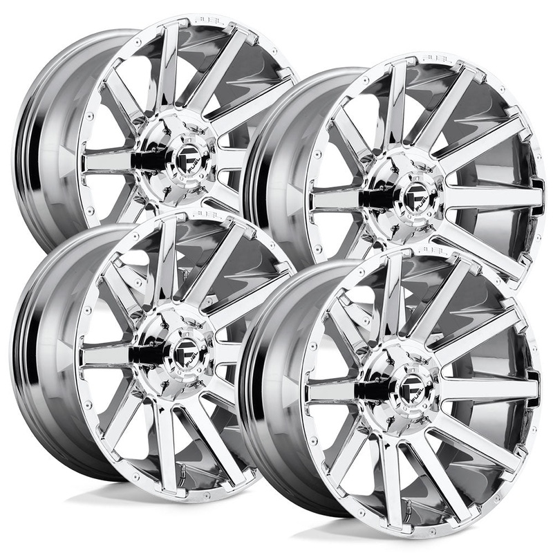 Fuel Contra D614 Chrome Aluminum Chevy / GMC SRW Wheel Kit (8×180)