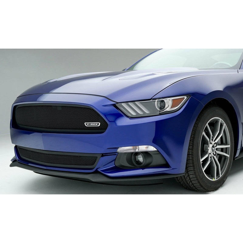 T-REX Grilles 52530 Black Mild Steel Small Mesh Bumper Grille Fits 2015-2017 Ford Mustang GT