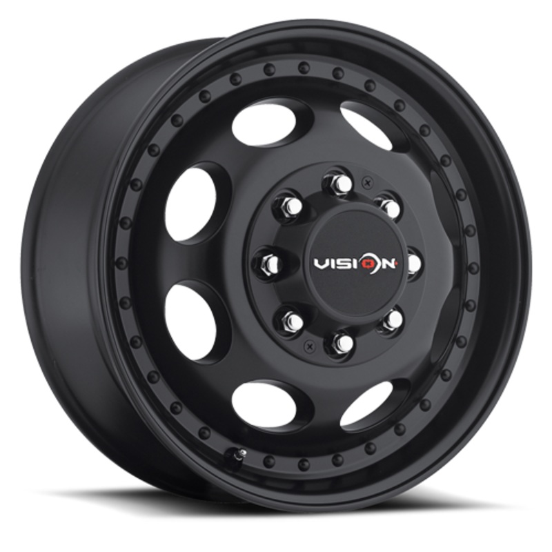 17×6.5 Vision Matte Black Front 8×6.5 1994-2018 Ram 3500 DRW