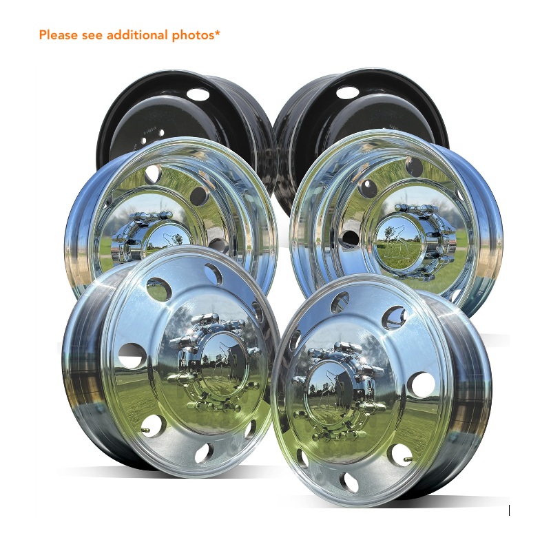 19.5×6 Northstar Mirror Polished Both Sides 1969-1993 Dodge D350 DRW 8×6.5″ 6 Wheel Direct Bolt Kit (returned items)