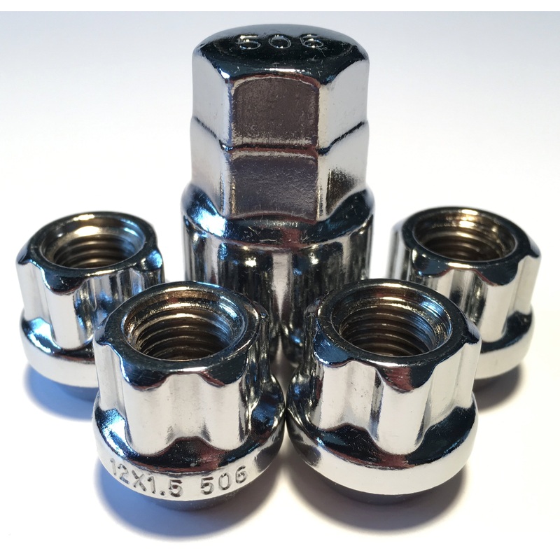 Chrome Bulge Acorn 12X1.5 Locking Lug Nut Wheel Lock Kit fits Honda Acura