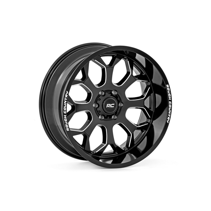 Rough Country 96 Series Wheel | One-Piece | Gloss Black | 22×10 | 8×6.5 | -19mm