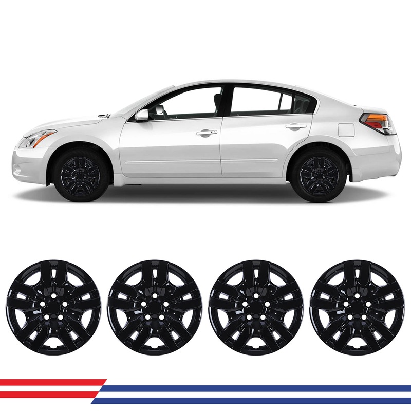 WINJET 16′ Hubcaps Wheel Rims Cover for 2007-2012 Nissan Altima/2008-2009 Nissan Altima Coupe  – Black Lacquer
