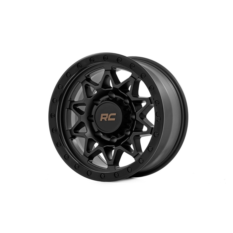 Rough Country 78 Series Wheel | Simulated Beadlock | Black | 18×9 | 8×180 | 0mm