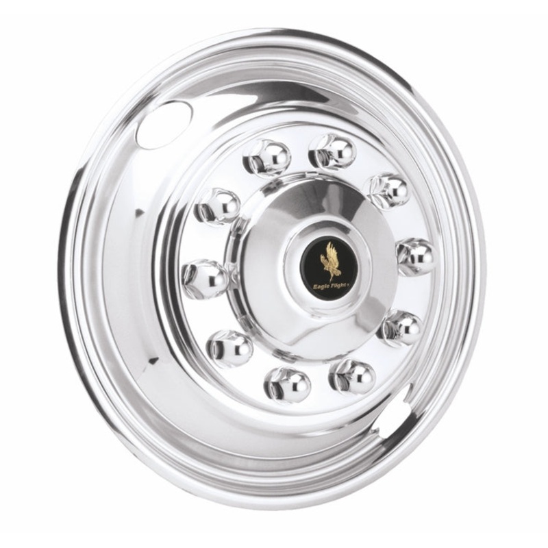 22.5 Hub Pilot 10 Lug 2 Hand Hole Stainless Steel Simulator (Front Pair) (returned item)