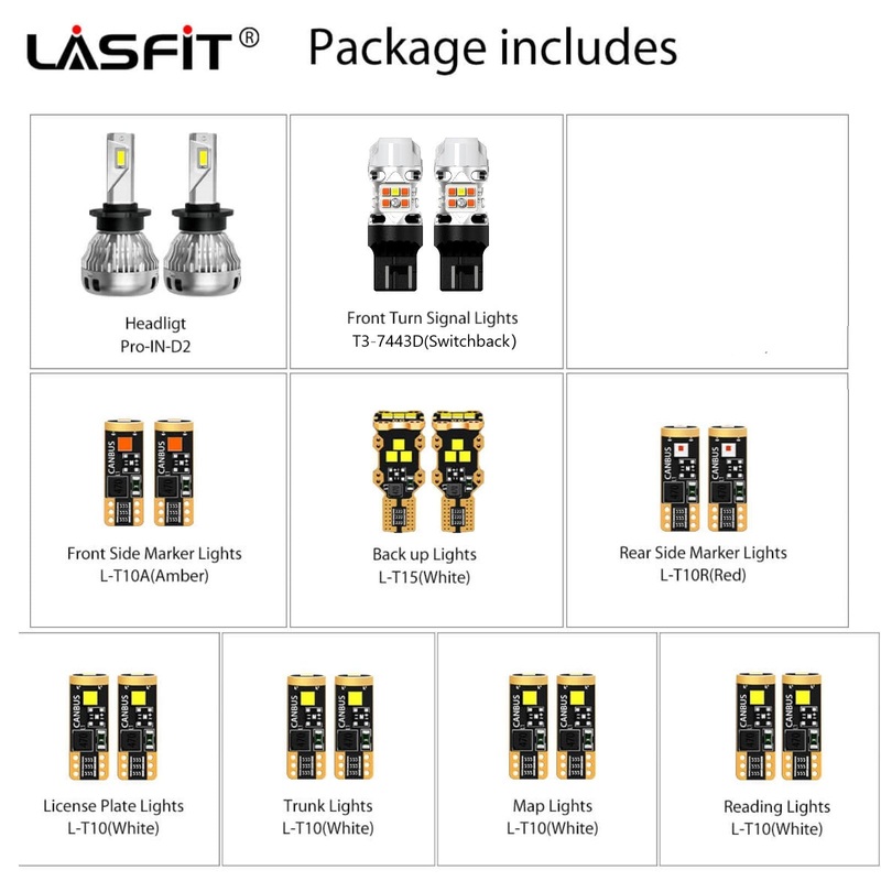 Fit for 2008-2013 Infiniti G37 D2S HID to LED Bulbs Exterior Interior Lights