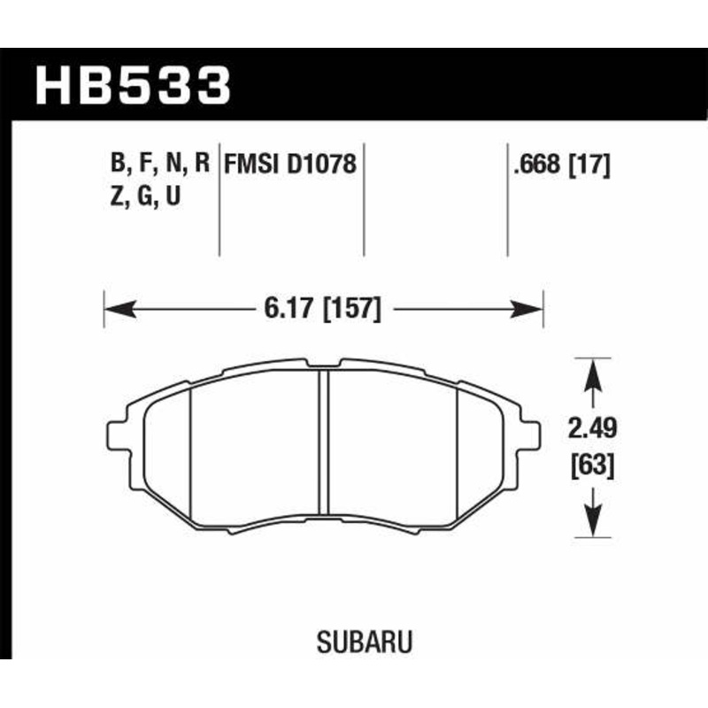 Hawk Performance HB533B.668 HPS 5.0 Disc Brake Pad