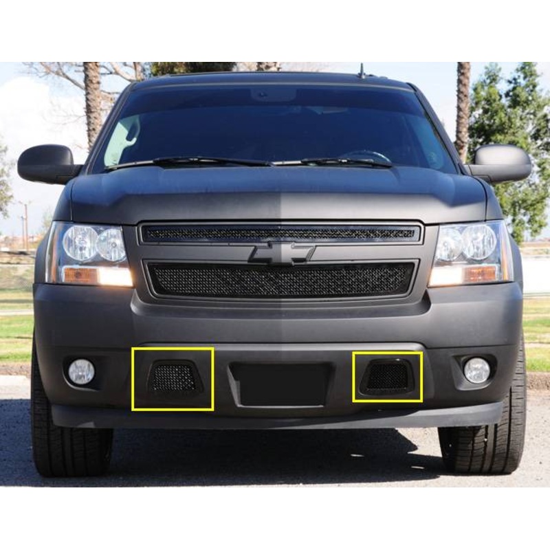 T-REX Grilles 52051 Black Mild Steel Small Mesh Bumper Grille Fits 2007-2013 Chevrolet Avalanche