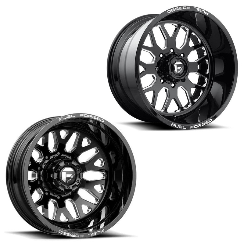 24×12 Fuel Forged FF19D FORD F-450/F-550 DODGE 4500/5500 DUALLY SUPER SINGLE Wheels 10 Lug Set of 6 (Fits UP to 13.50 tire)