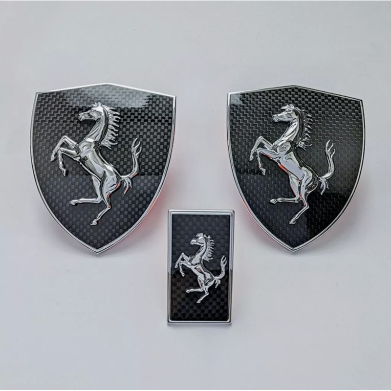 Ferrari OEM Carbon Fiber Badges | 3 Piece Set