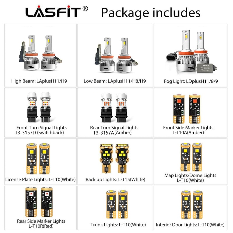 Fit for 2010-2012 Nissan Altima LED Bulbs H11 Exterior Interior Lights