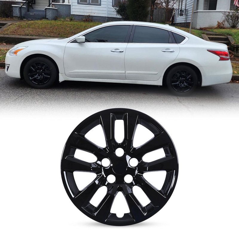 WINJET 16′ Hubcaps Wheel Rims Cover for 2013-2018 Nissan Altima Sedan (1pc) – Black Lacquer