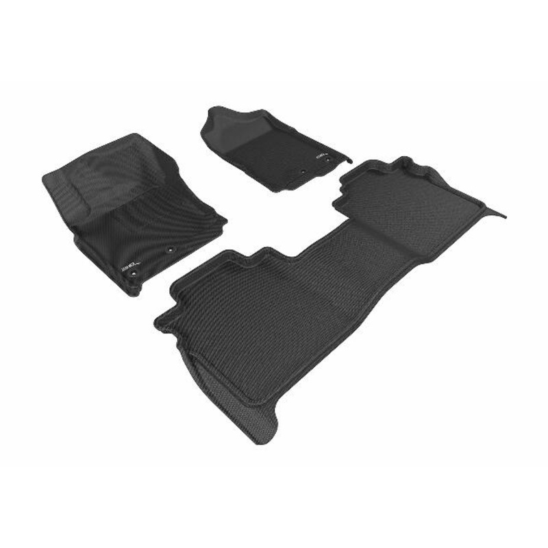 3D MAXpider Custom Compatible with Kagu Floor Mat (Black) Compatible with Nissan Titan Crew CAB  – Full Set 2016-2023