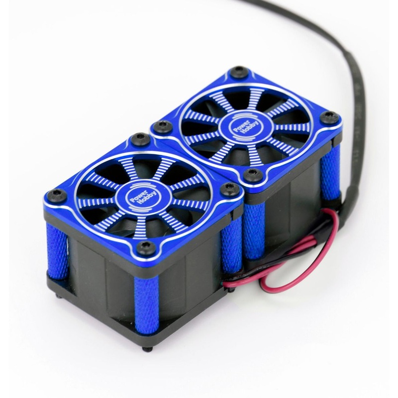 Power Hobby Twister Twin / Dual 40mm 1/8 1/5 Motor Aluminum Cooling Fan