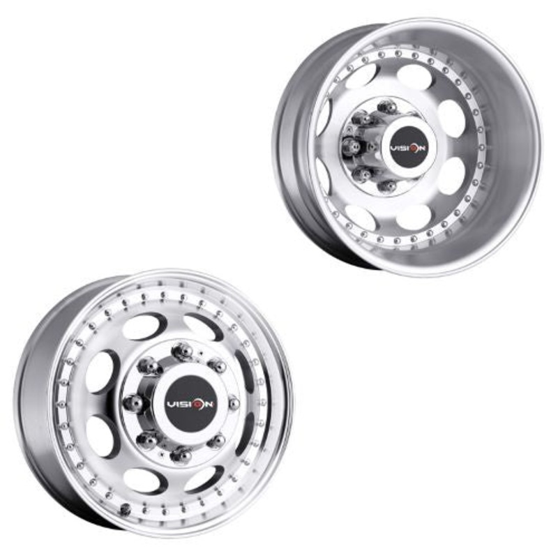 17×6.5 Vision 181 Hauler Dually Machined 05-UP FORD 19-UP DODGE Wheels 8×200 Set of 4 (Fits Stock Tire Sizing)
