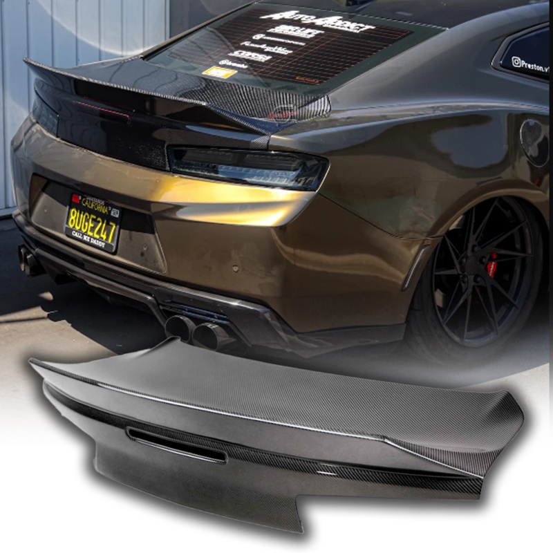 2016 – 2024 Camaro Carbon Fiber Trunk Double Sided Decklid With Integrated Spoiler