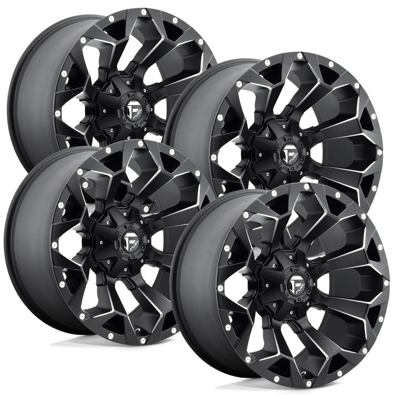 Fuel Assault D546 Matte Black Aluminum Chevy / GMC SRW Wheel Kit (8×180)